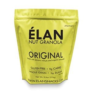 ELAN Premium Organic Granola Cereal, Low Sugar Low Carb Nut Filled Breakfast Snack Pack, Gluten Free Oatmeal, Natural Unprocessed Food…