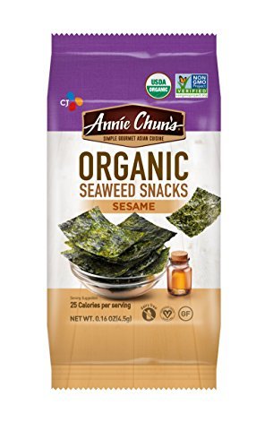 Annie Chun’s Organic Seaweed Snacks, Sesame, 0.16-ounce (Pack of 12), America’s #1 Selling Seaweed Snacks