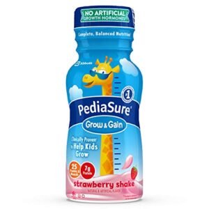 PediaSure Grow & Gain Nutrition Shake For Kids, Strawberry, 8 fl oz (Pack of 24)