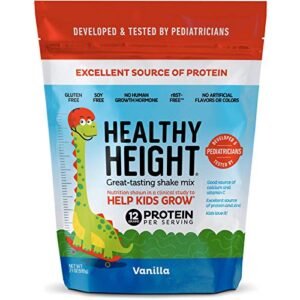 Healthy Height Kids Protein Shake Mix (Vanilla). Great Tasting and Doctor Developed Nutritional Drink that Helps Kids Grow with 12 g Protein, Vitamin C and Zinc. Gluten-Free and Soy-Free. (21.7 oz)