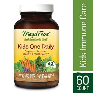 MegaFood – Kid’s One Daily, Multivitamin Support for Healthy Growth and Development without Artificial Sweeteners or Food Coloring, Vegetarian, Gluten-Free, Non-GMO, 60 Mini-Tablets