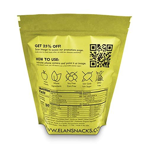 ELAN Premium Organic Granola Cereal, Low Sugar Low Carb Nut Filled Breakfast Snack Pack, Gluten Free Oatmeal, Natural Unprocessed Food… - Image 5