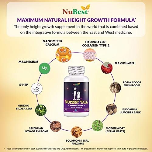 Maximum Natural Height Growth Formula – NuBest Tall 60 Veggie Capsules – Herbal Peak Height Pills – Grow Taller Supplements – Nanometer Calcium – Doctor Recommended - Image 5